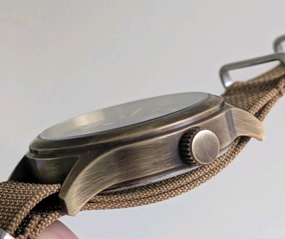 Solid brass, field, military watch, 44mm *PATINA WORK DONE* see description