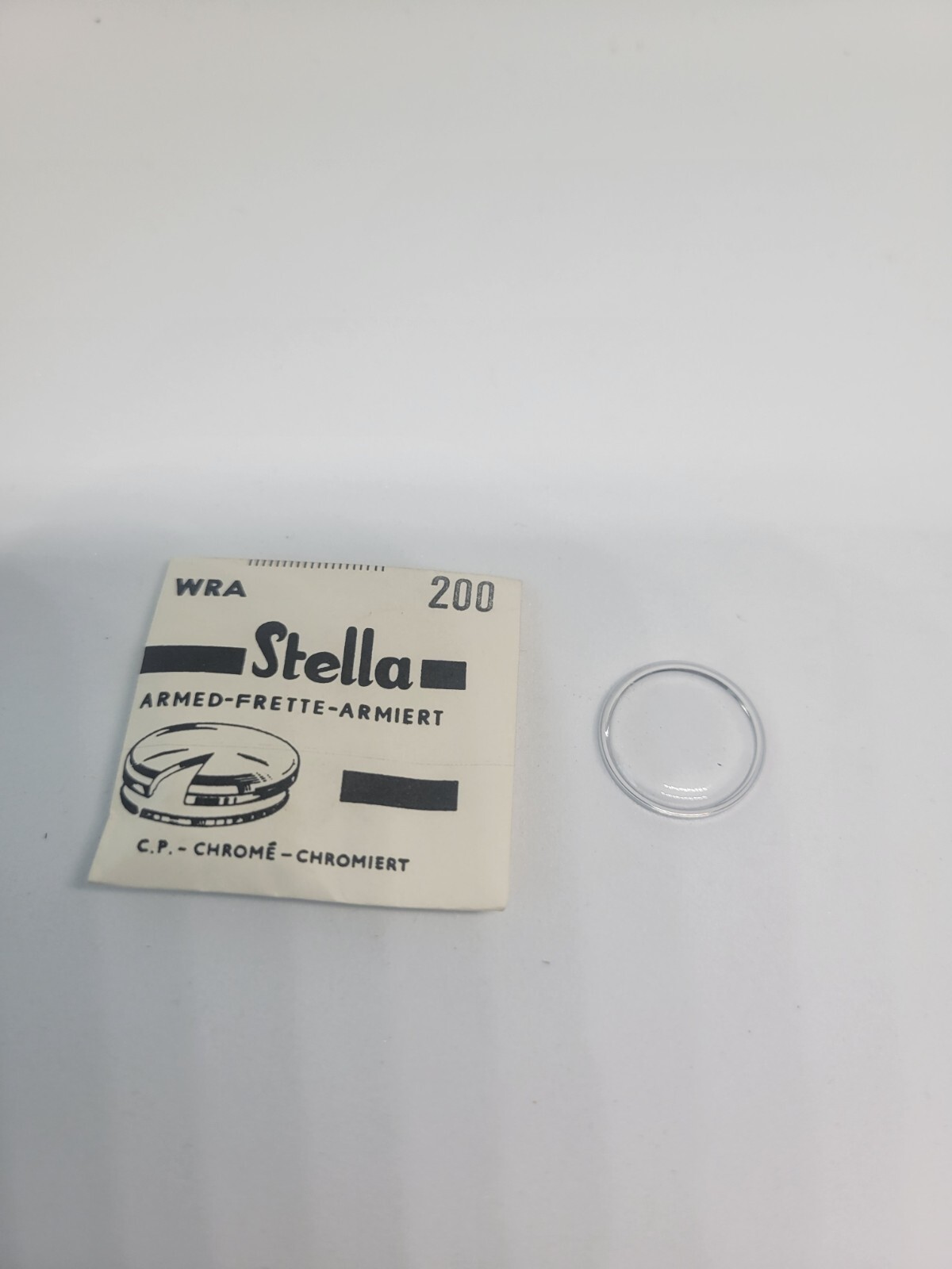NOS Stella Round Armored Watch Crystal Silver Tone Tension Ring Various sizes