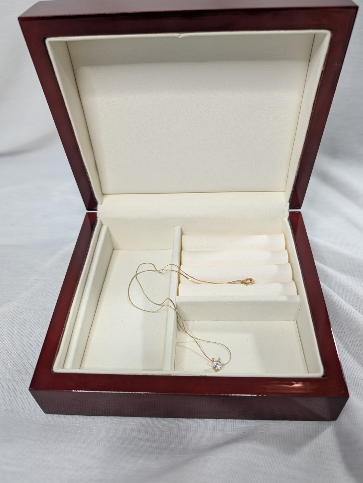 14k GF CZ Pendant 1/20 14k GF Chain Necklace Signed PPC 17″ Gold Tone 1.05g