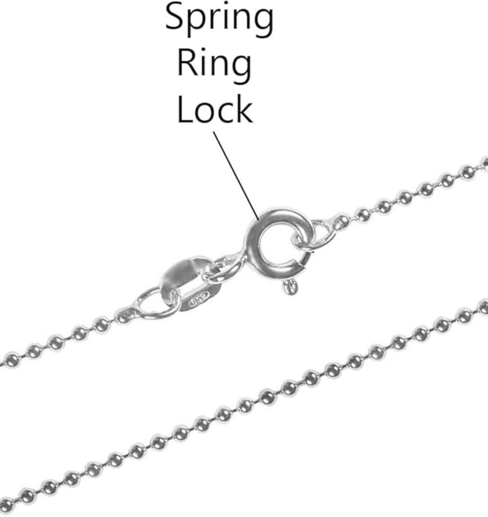 Italian Made 925 Sterling Silver 1.5MM Bead Ball Chain Necklace 14″-36″