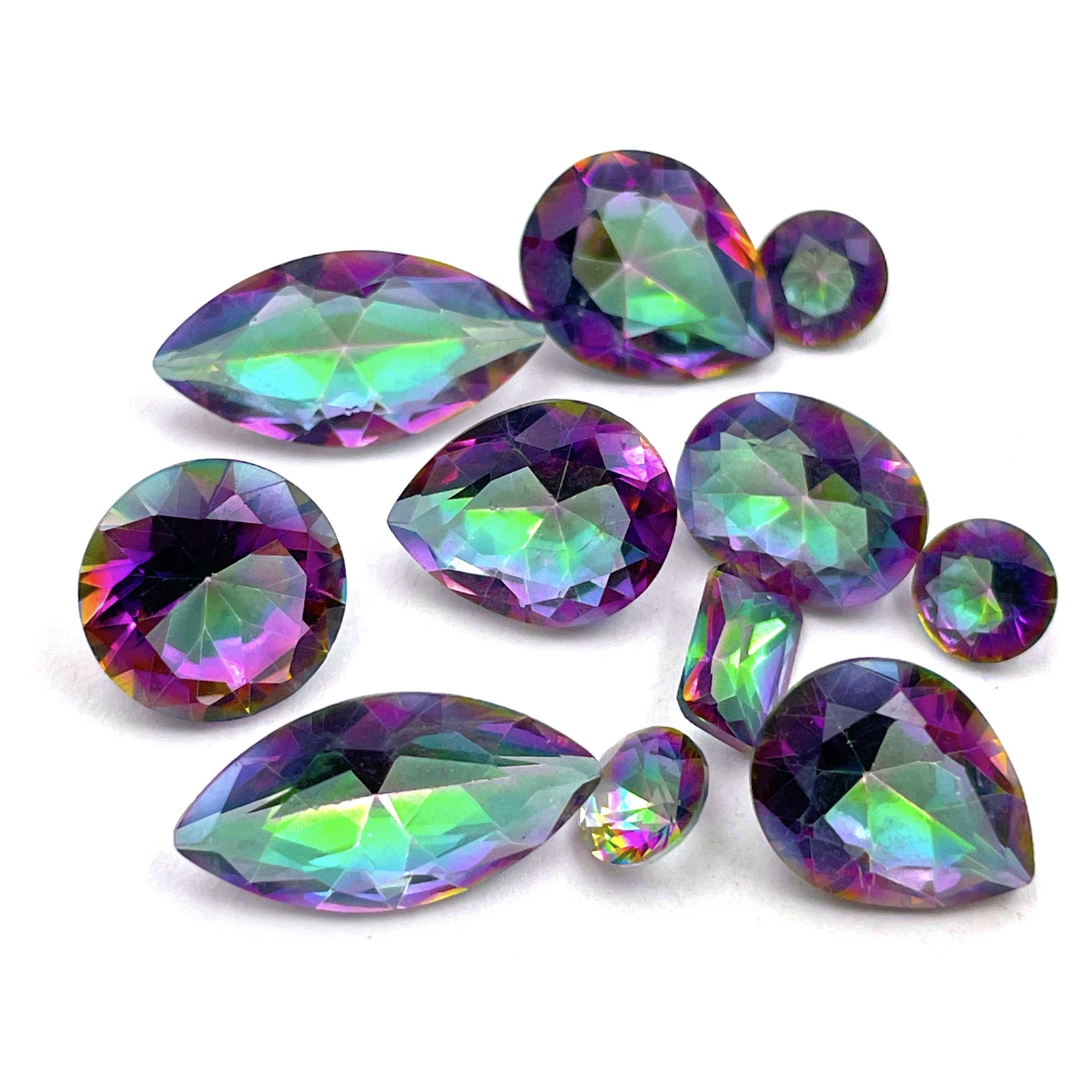 Mystic Quartz Mix Cut Loose Gemstone Rainbow Mystic Lot 76 Pcs 5-14 mm 100 CT