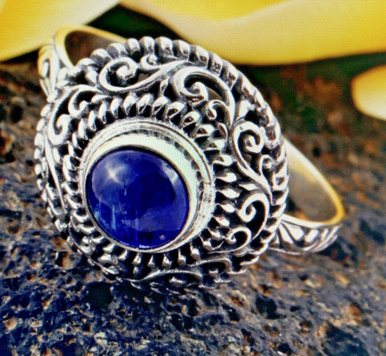 Bali Legacy Tanzanite round shape ring 1.70 CTW size 8 in 925 sterling silver