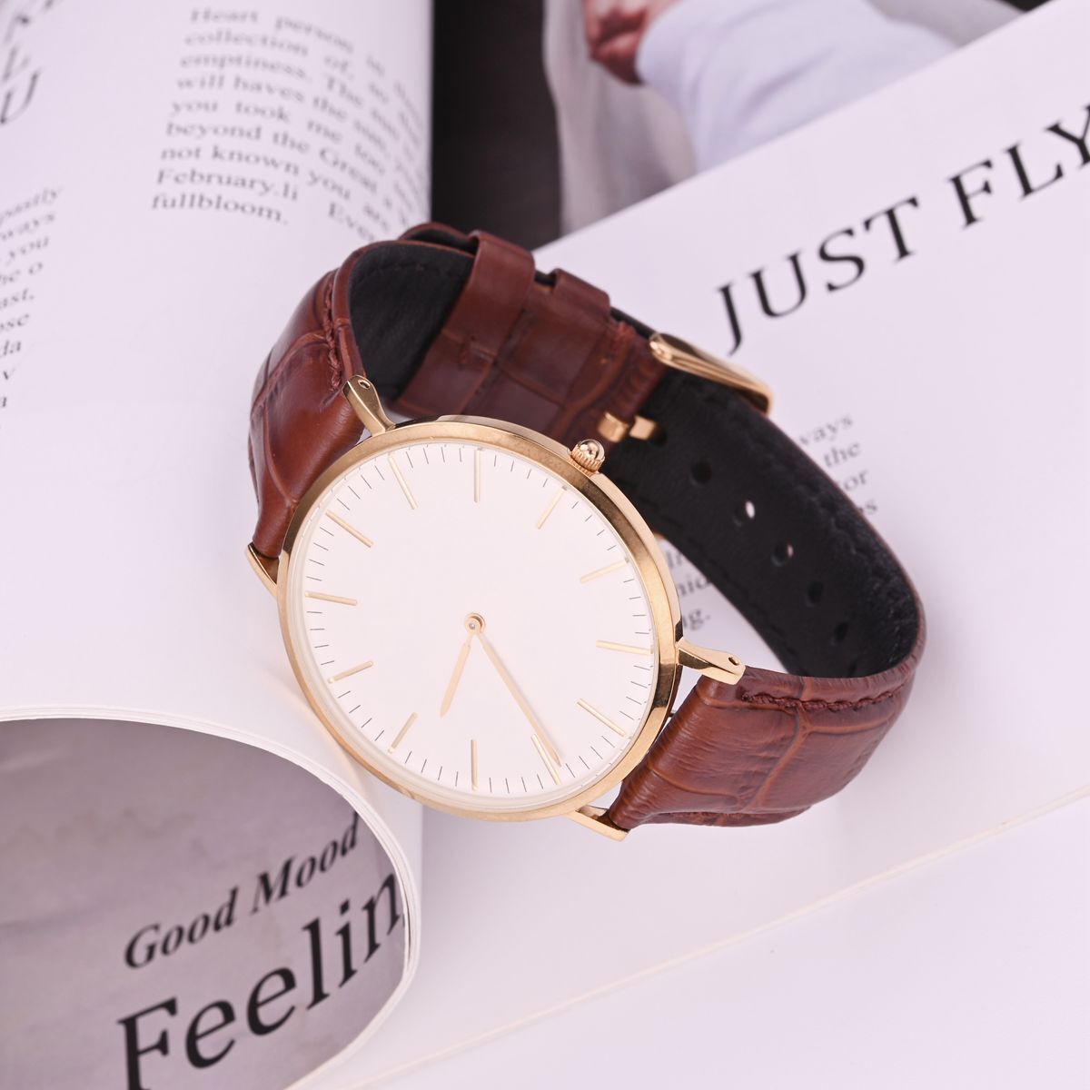 WOCCI Alligator Grain Calfskin Leather Watch Strap 18mm 20mm 22mm 24mm for Men