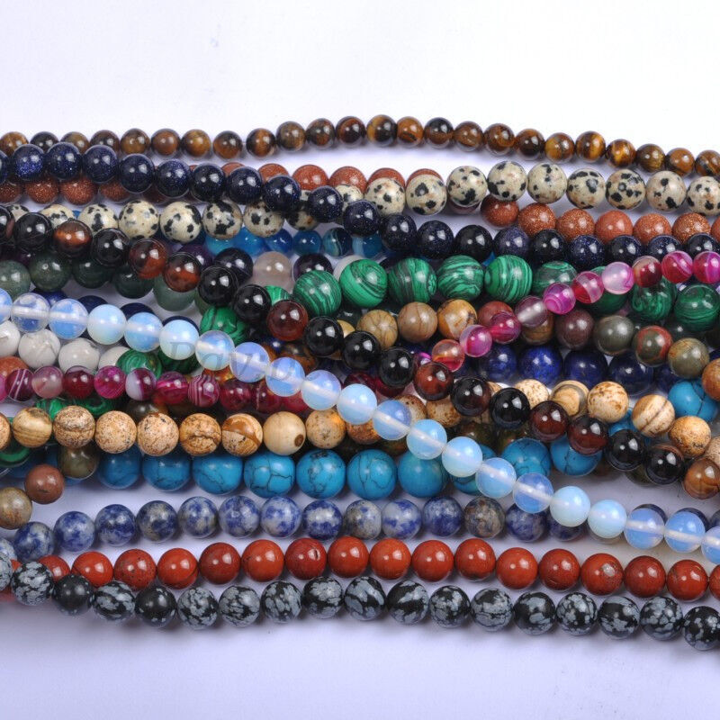 Wholesale Natural Gemstone Round Charms Spacer Loose Beads 4MM 6MM 8MM 10MM 12MM