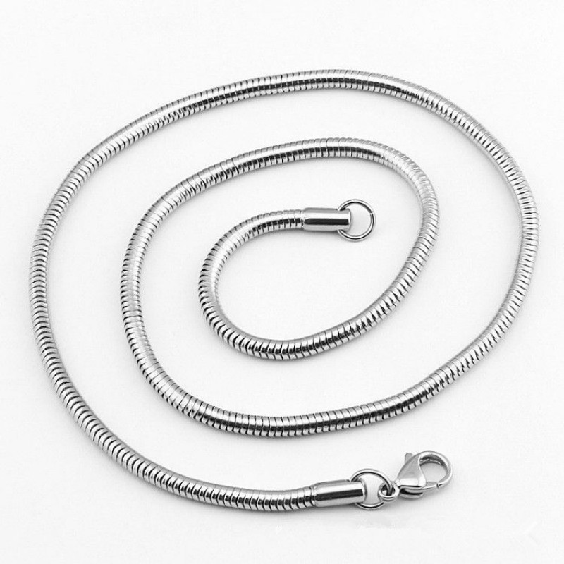 Wholesale 5pcs 1.5/2.4/3.2mm Stainless Steel Snake Chain Necklace for Men Women