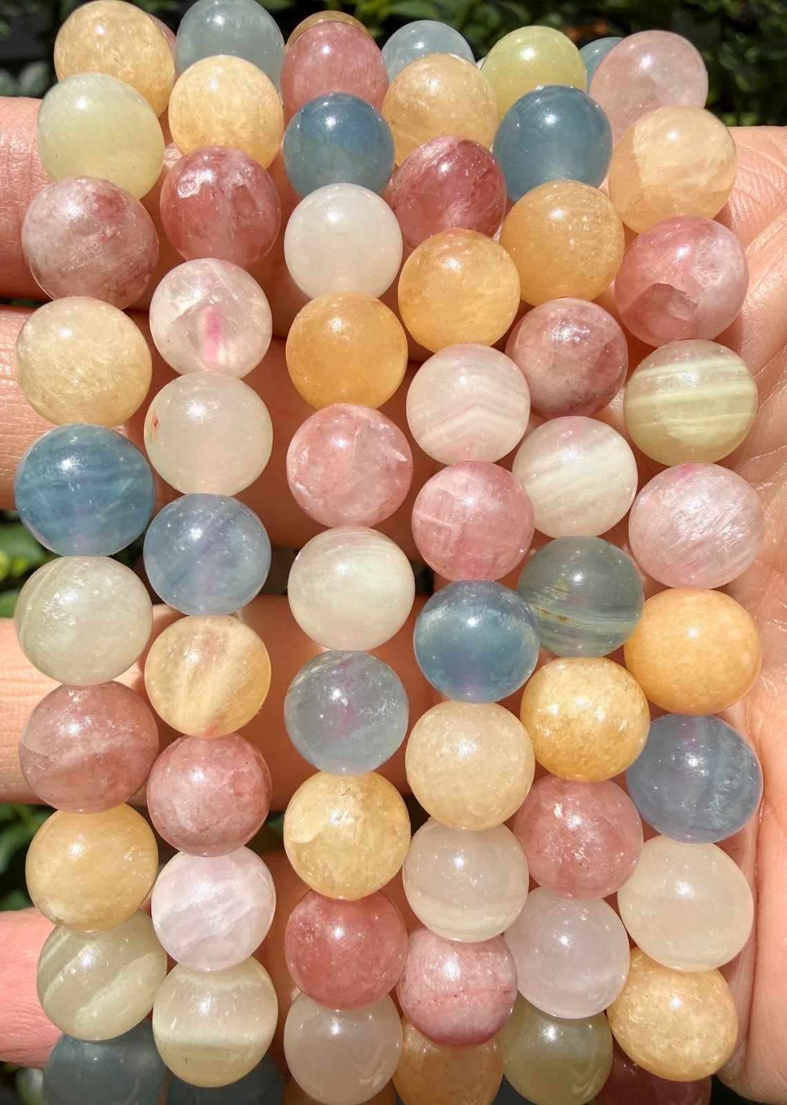 Wholesale Lot 6 Pcs Mix Natural Calcite 8mm 7.5” Crystal Stretch Bracelet