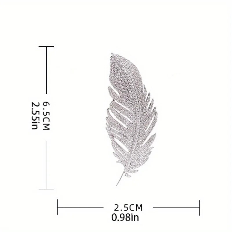 3PCS Women Feather Rhinestone Brooches Jewelry Clothing Suit Pins Accessories