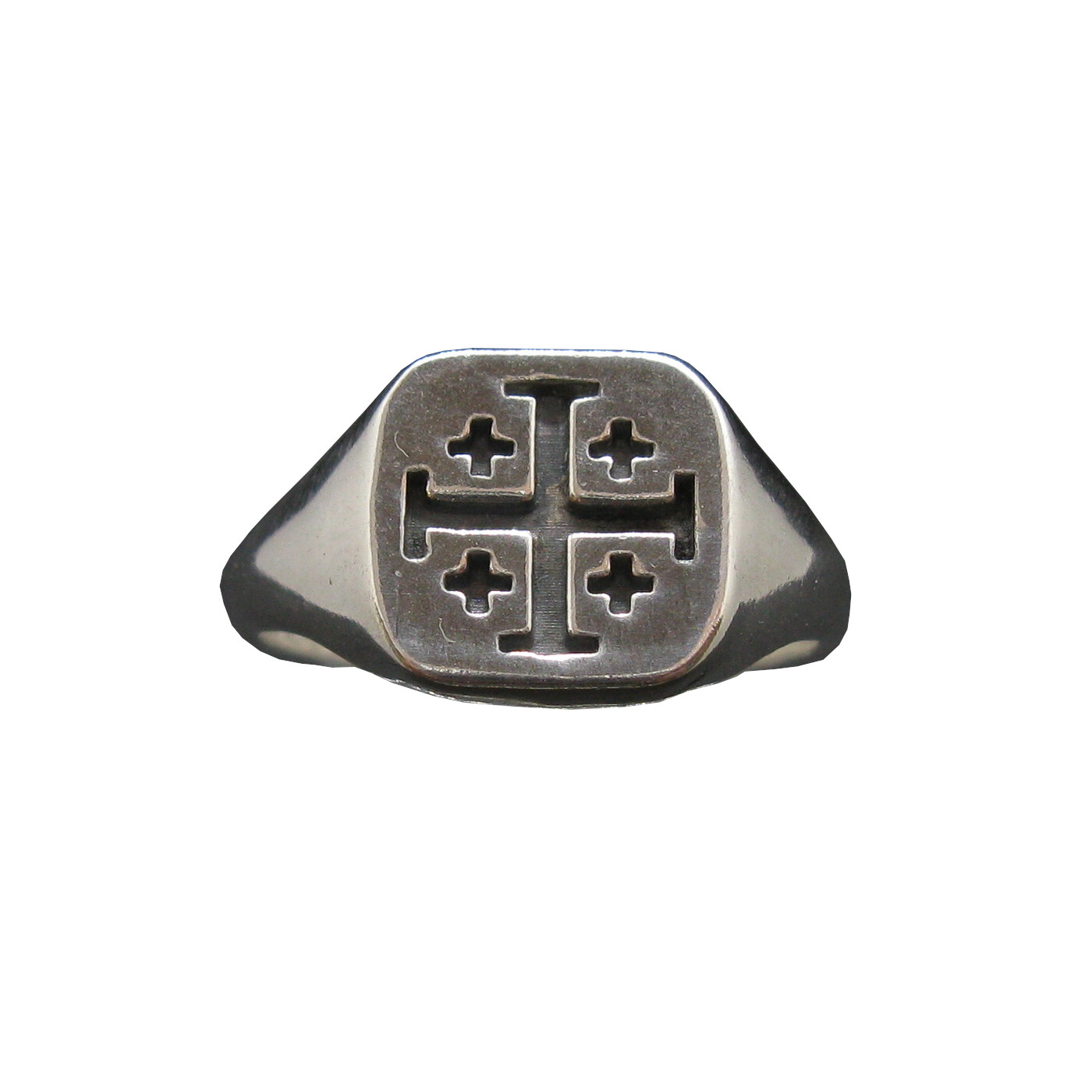 Genuine Sterling Silver Men Ring Cross Jerusalem Solid Stamped 925 Comfort Fit