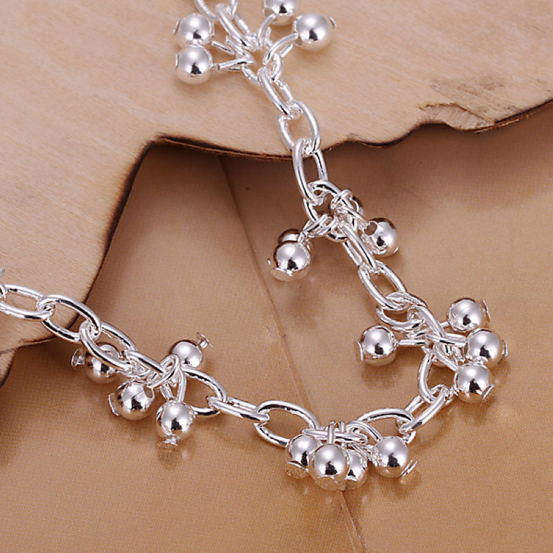 Women’s 925 Sterling Silver Bracelet Beads Size 7.5 Inches 1.7MM lobster L17