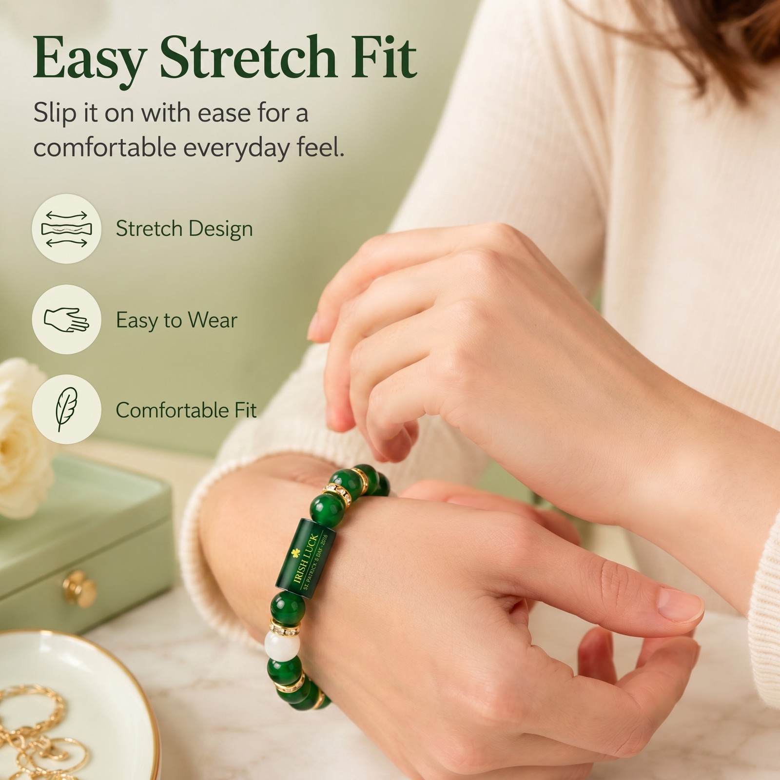 Irish Luck Bracelet – Money Attract Wealth,Abundance and Perfect Good Luck Gift