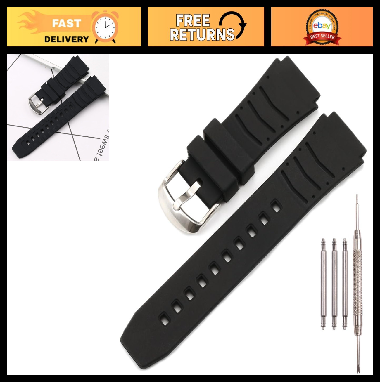 Silicone Watchband for Casio PRG-80 PAG-80 PRW-1000 PRW-1100 Men’s Replacement S