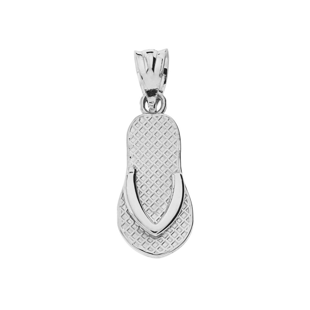 Gold Textured Flip Flop Pendant Necklace(Available in Yellow/Rose/White Gold)