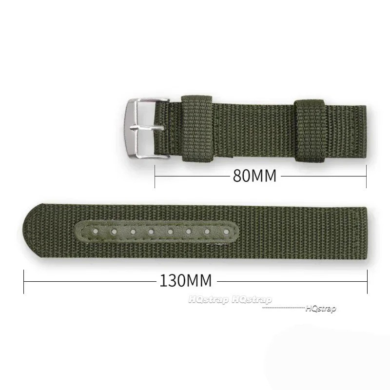 18mm 20mm 22mm 24mm Military Canvas Nylon Watch Band Strap Bracelet