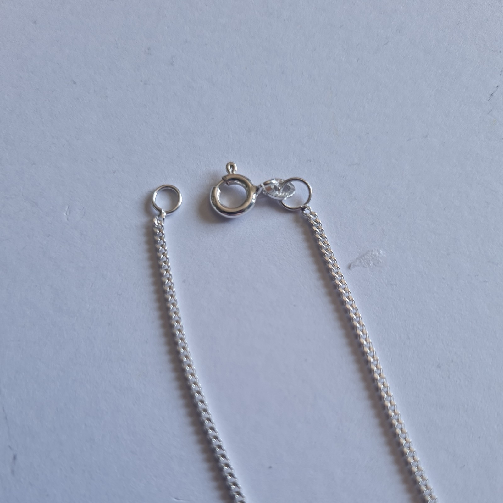925 Solid Sterling Silver Fine Curb Chain Necklace 40cm long