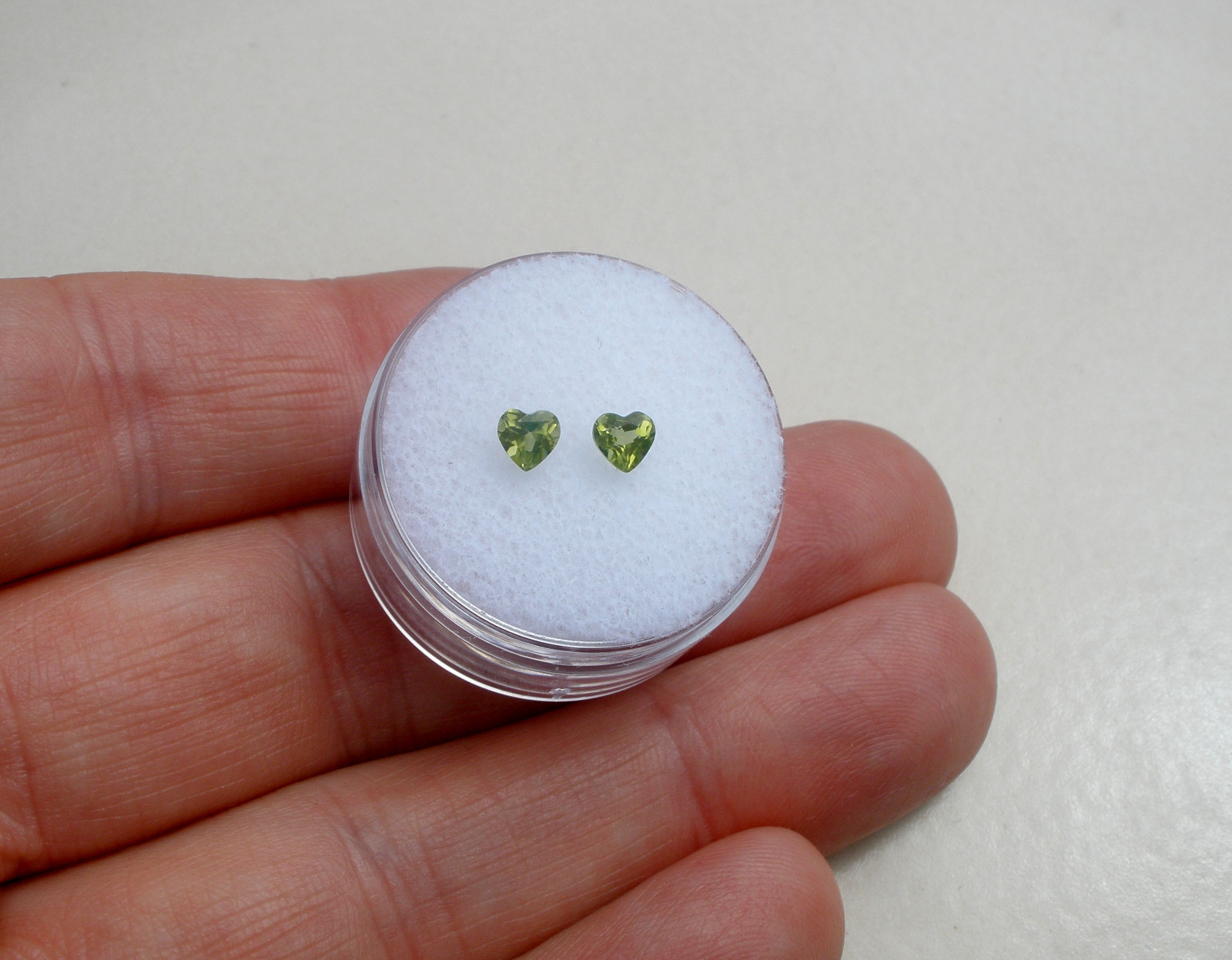 Peridot Heart Natural Gem Loose Faceted Pair 4mm each