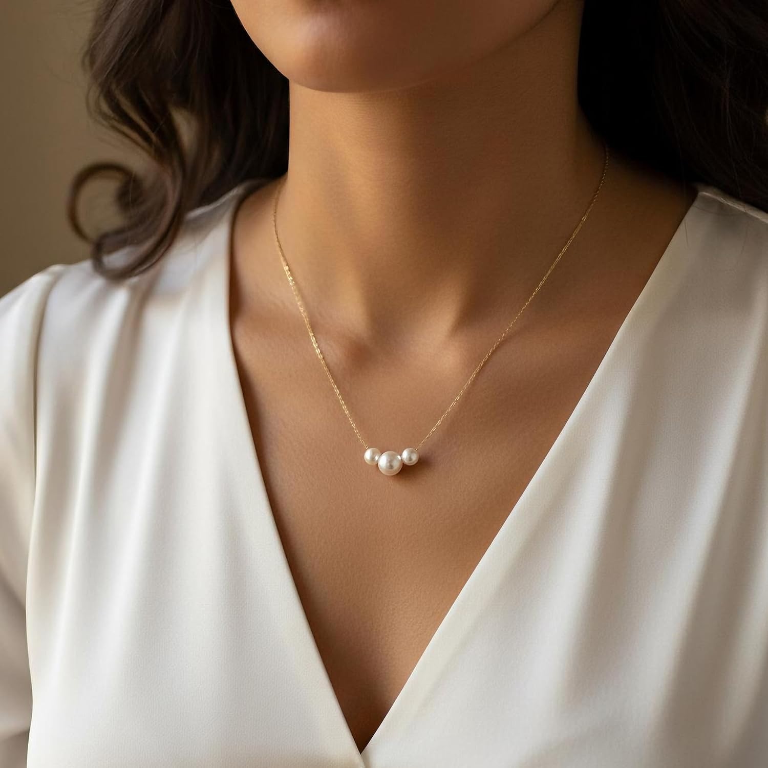 14K Gold Pearl Strand Necklace for Teens and Women – Gift for Special Occasions
