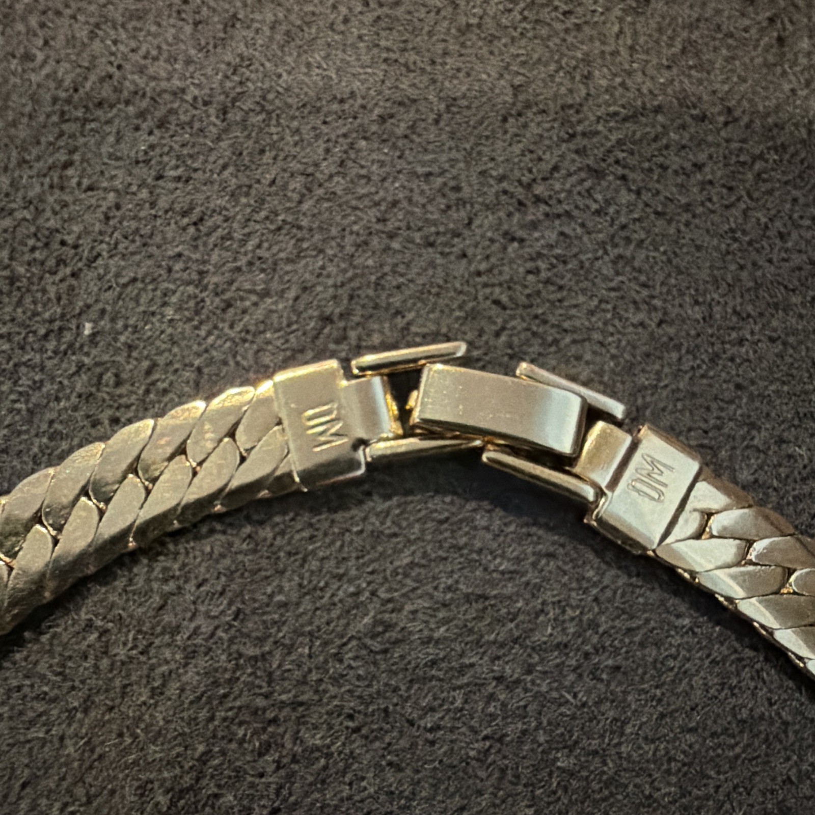 Silver Tone Herringbone Chain Necklace, 24 in, Box Clasp, No Stone