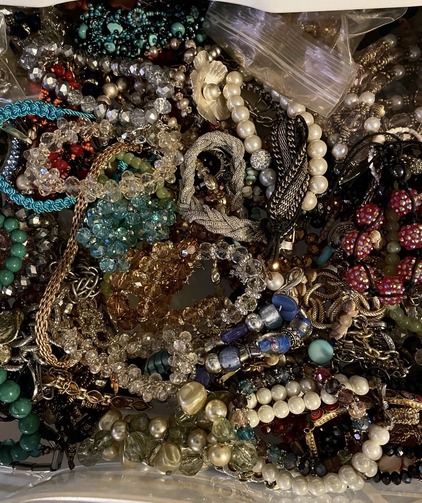 Estate 1 Lb+ Mixed Jewelry Lot Vintage-Modern DIY JUNK CRAFT REPAIR Unsorted