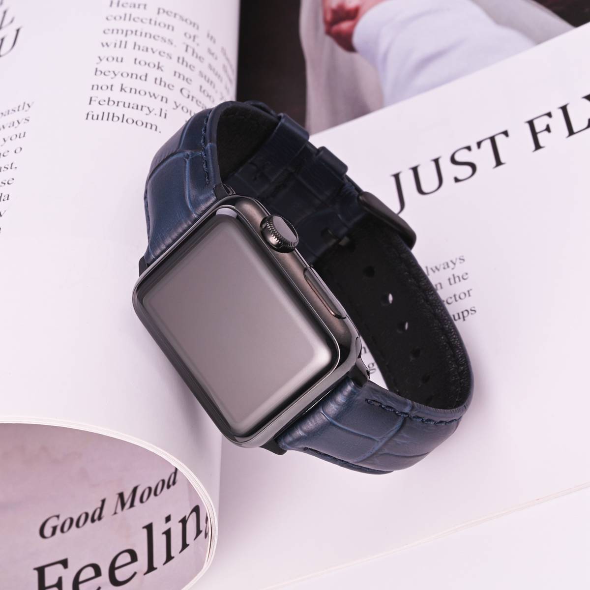 WOCCI Alligator Grain Calfskin Leather Watch Strap 18mm 20mm 22mm 24mm for Men