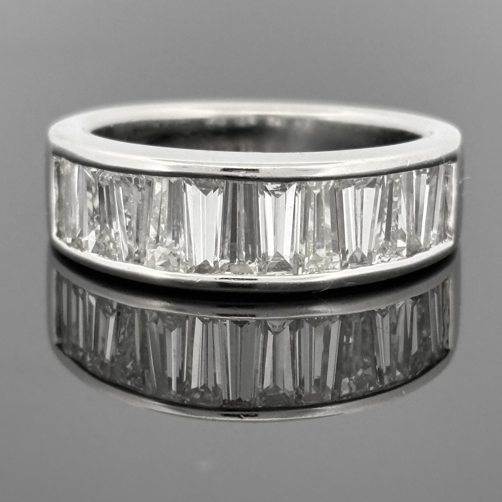 18K White Gold Tapered Baguette Diamond Channel-Set Band, 1.58ctw H/VS
