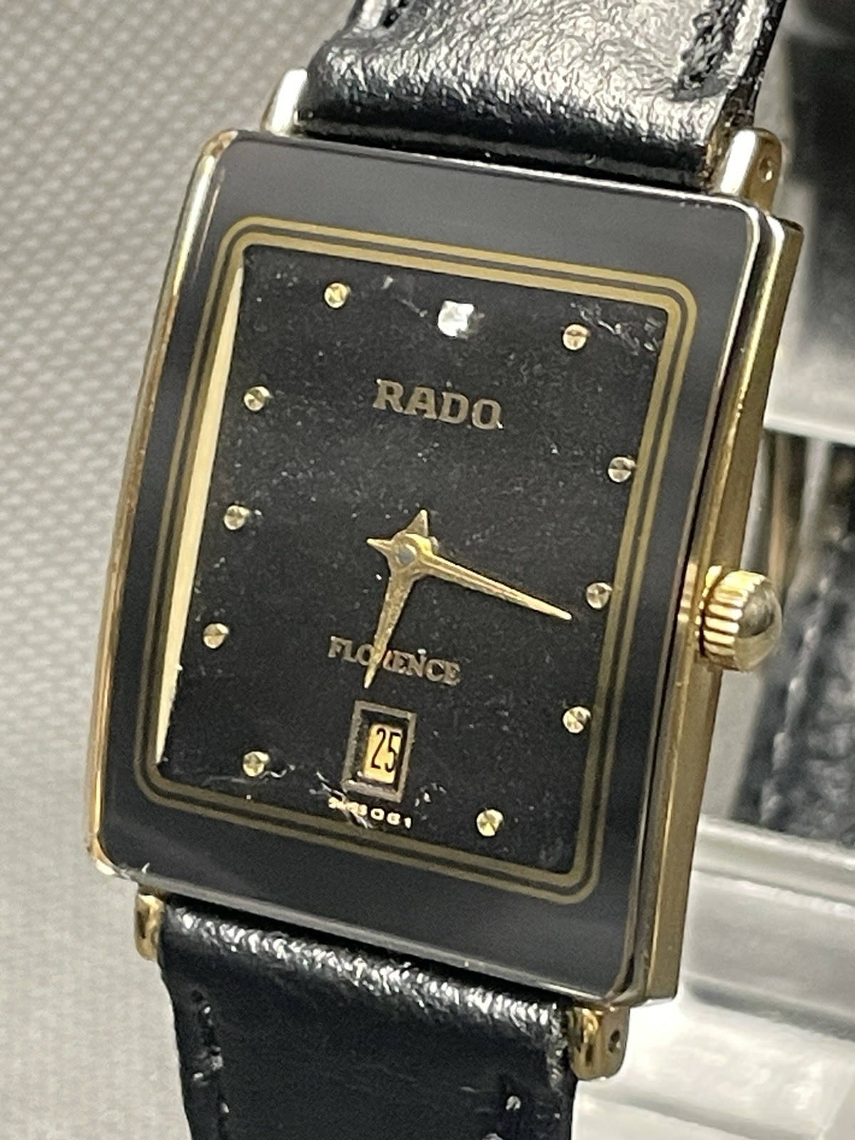 [Very good] Vintage Rado Florence 160.3605.2N Gold Black Men’s Quartz Watch