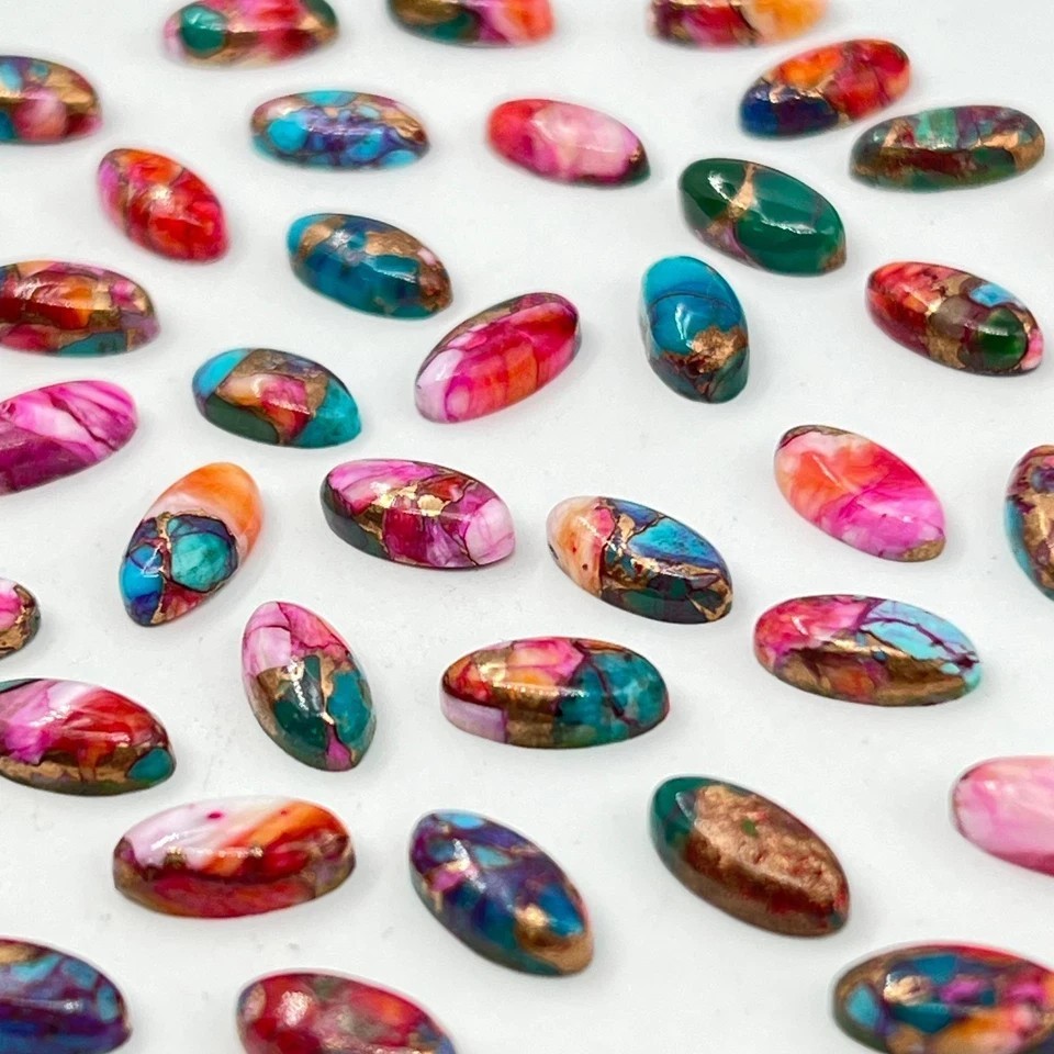 Purple Daliha Copper Turquoise Cabochon Long Oval Gemstone Jewelry Making