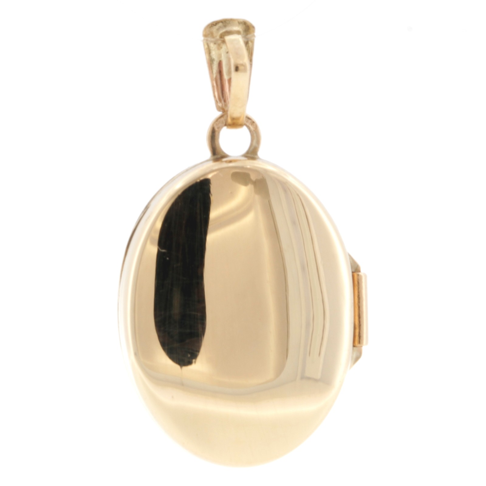 9Carat Yellow Gold Garnet Locket (13.5x17mm)