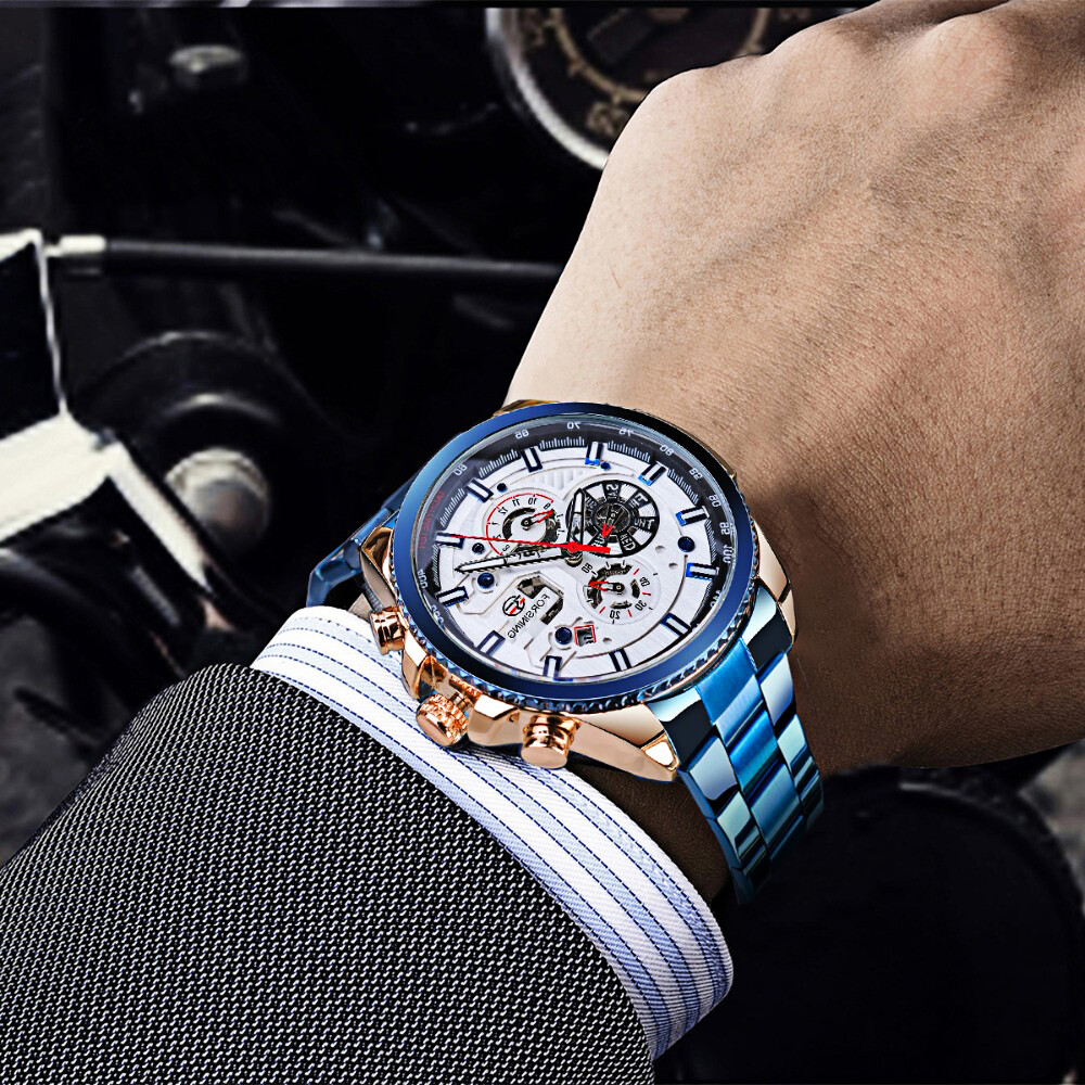 FORSINING Mens Automatic Mechanical Watches Waterproof Sports Chronograph Watch