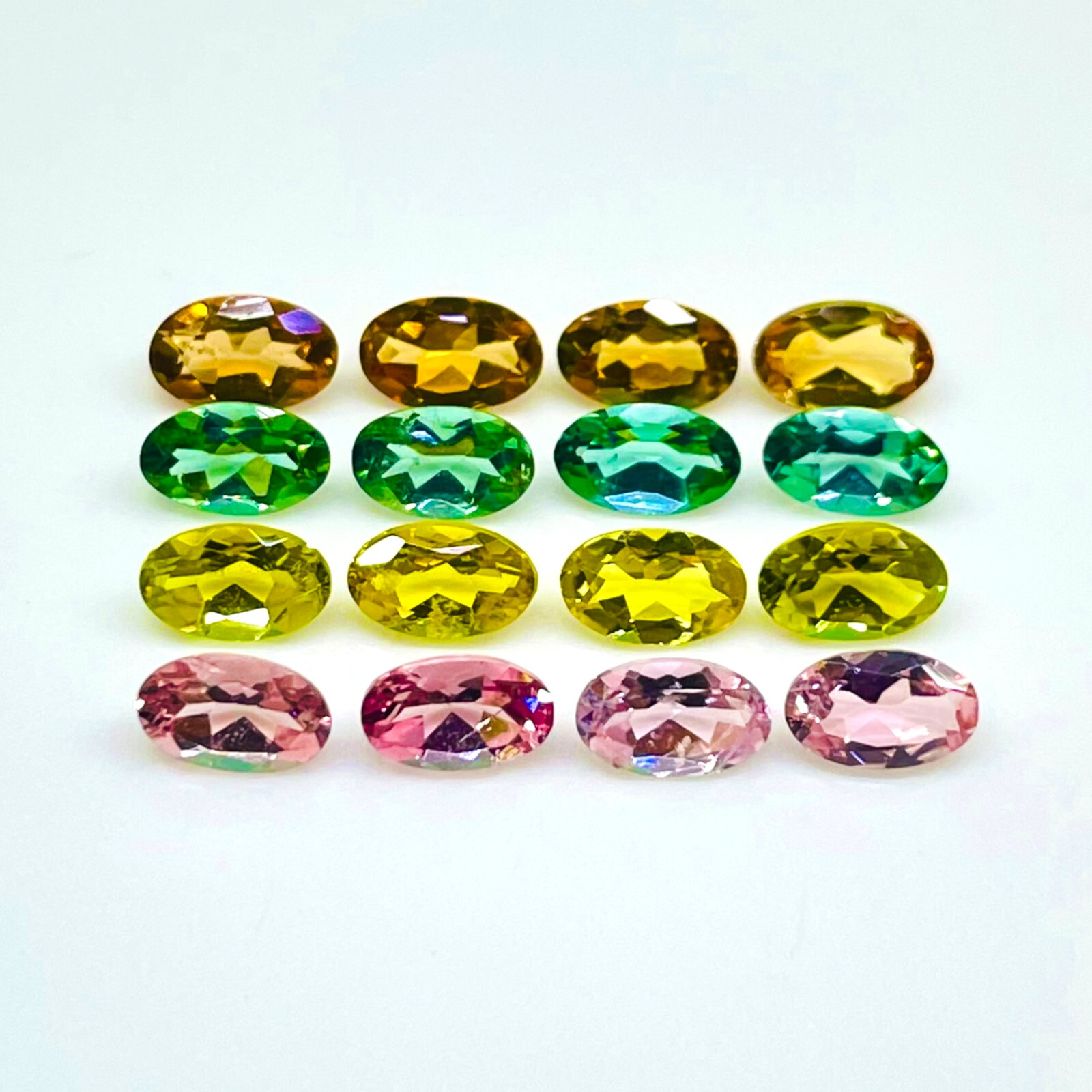 VVS 24 Pcs Natural Multi Tourmaline 5x3mm Oval Cut Loose Untreated Gemstones