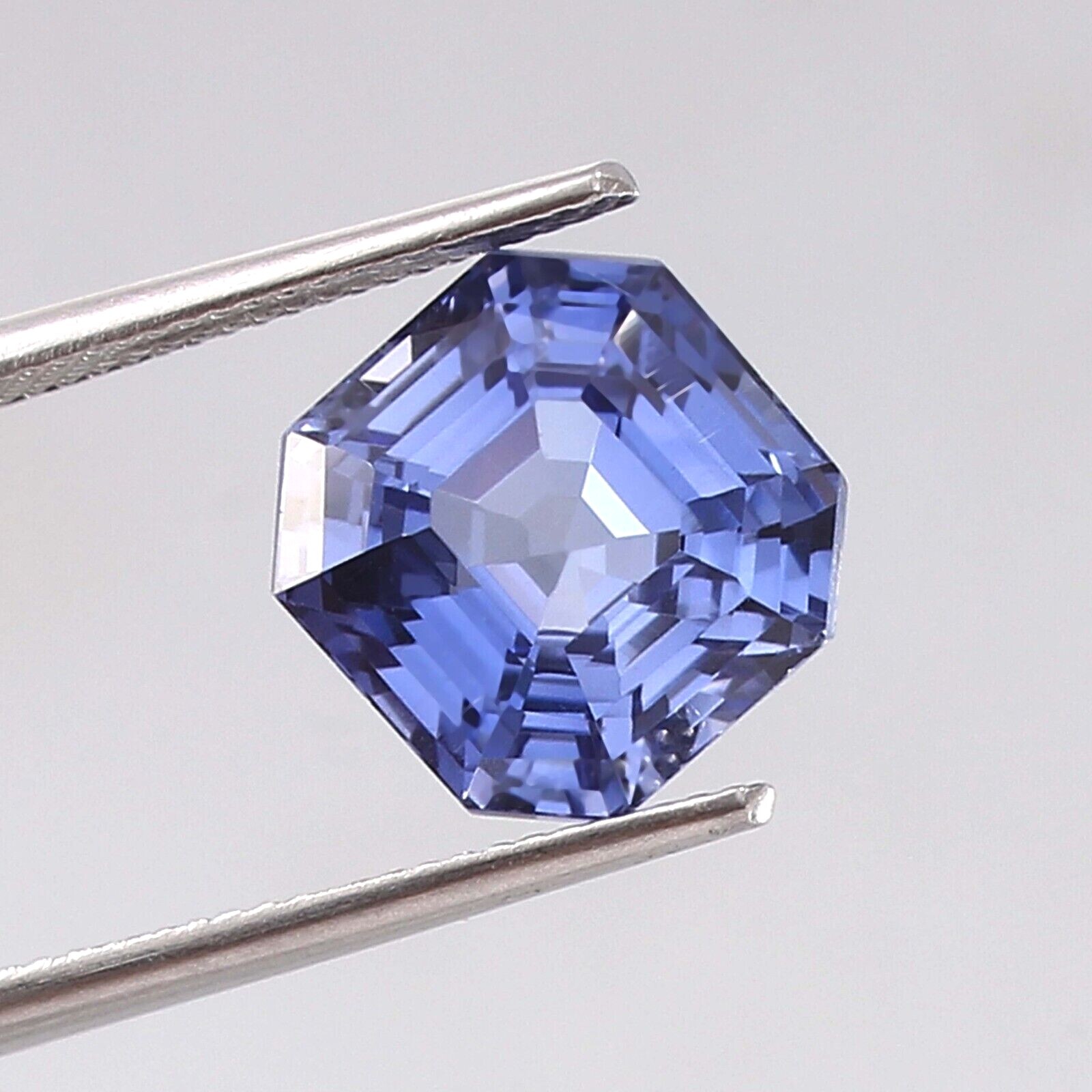AAA Natural Flawless Ceylon Blue Sapphire Loose Asscher Cut Gemstone 10×10 MM