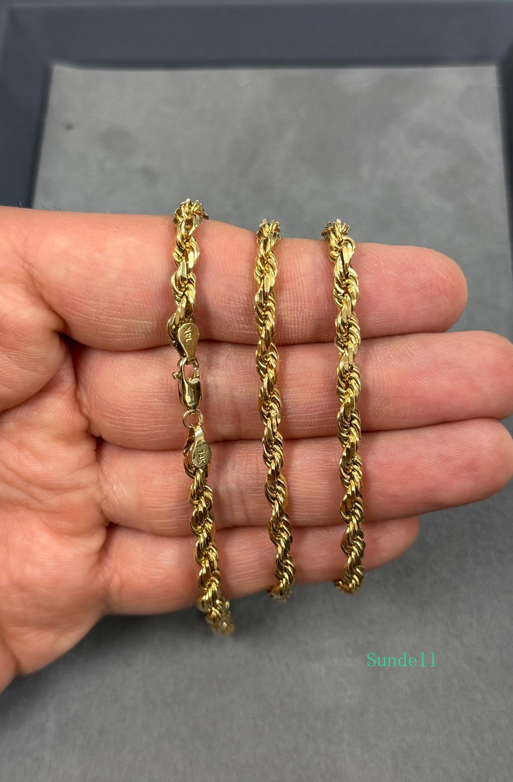 14k Solid Gold Diamond Cut 4.5mm Rope Chain 22” Inches 35.87 Grams