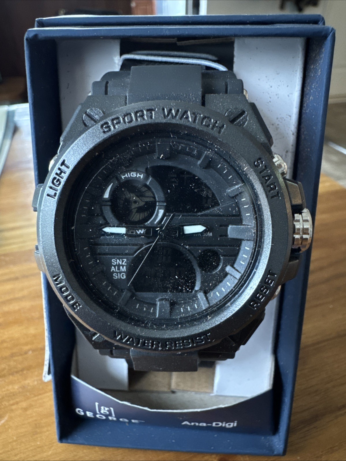 Men’s Black Watch George Ana-Digi One Year Warranty New With Papers