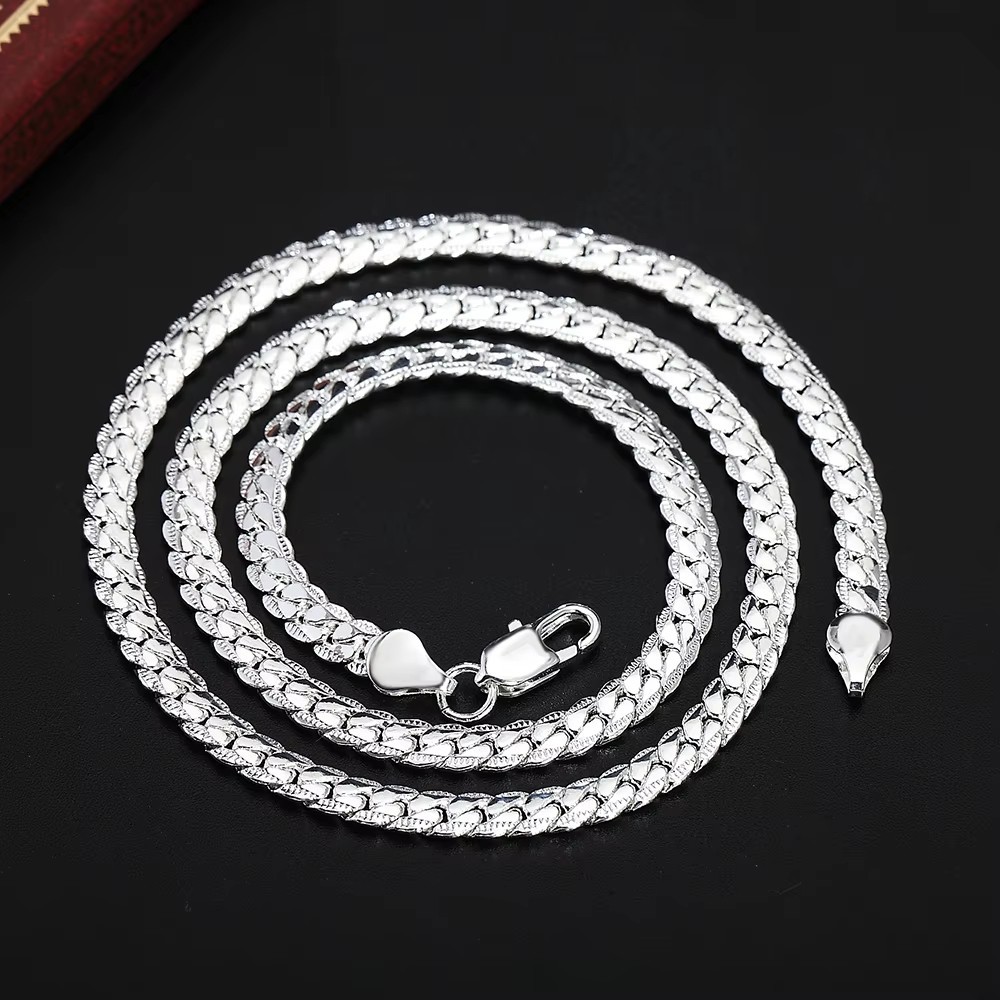 Sterling Silver Thick Solid 925 Italy Men’s Figaro Chain Necklace Bracelet