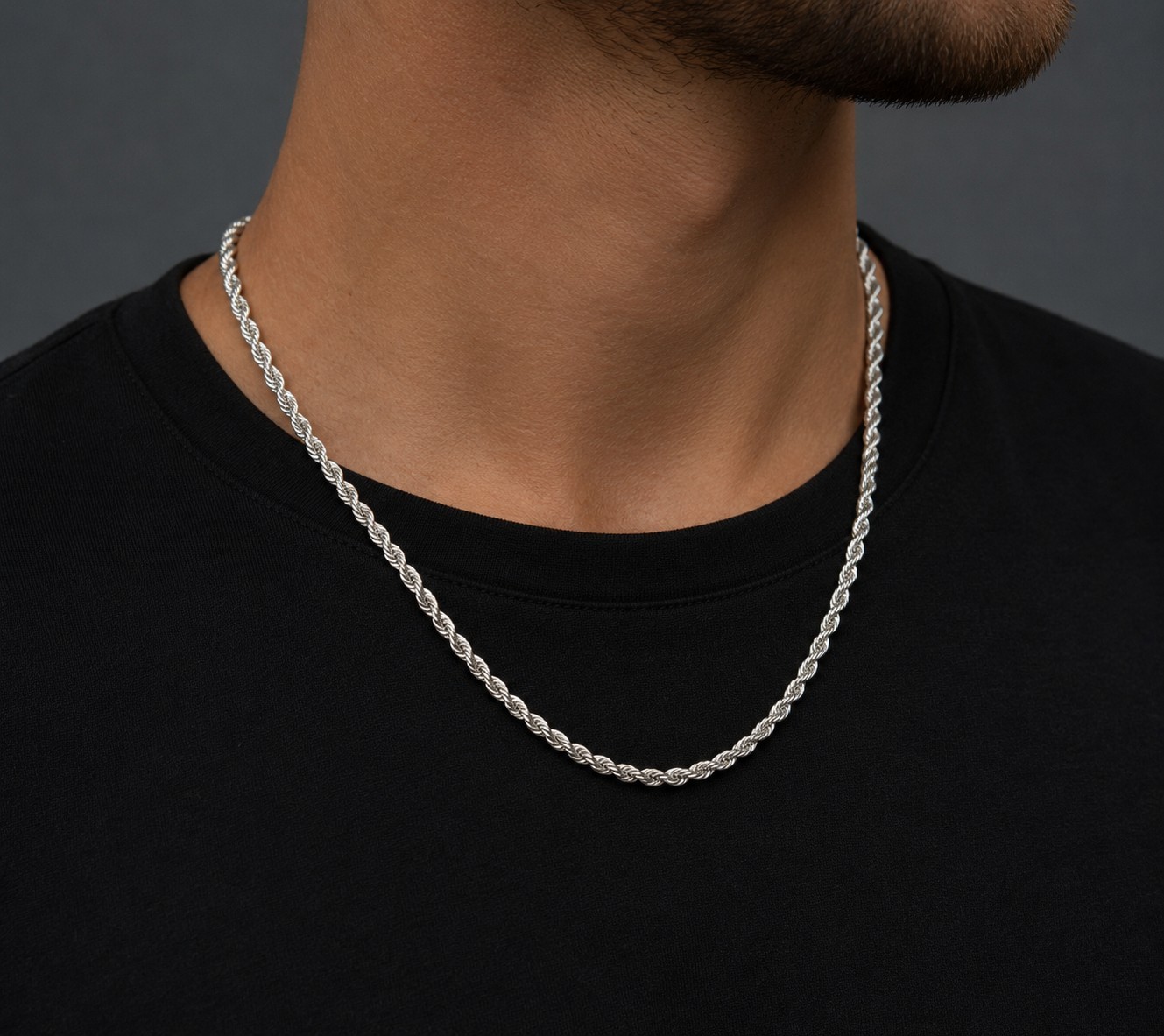 *REAL* Authentic Genuine Solid 925 Sterling Silver Rope Chain Necklace 2mm Italy