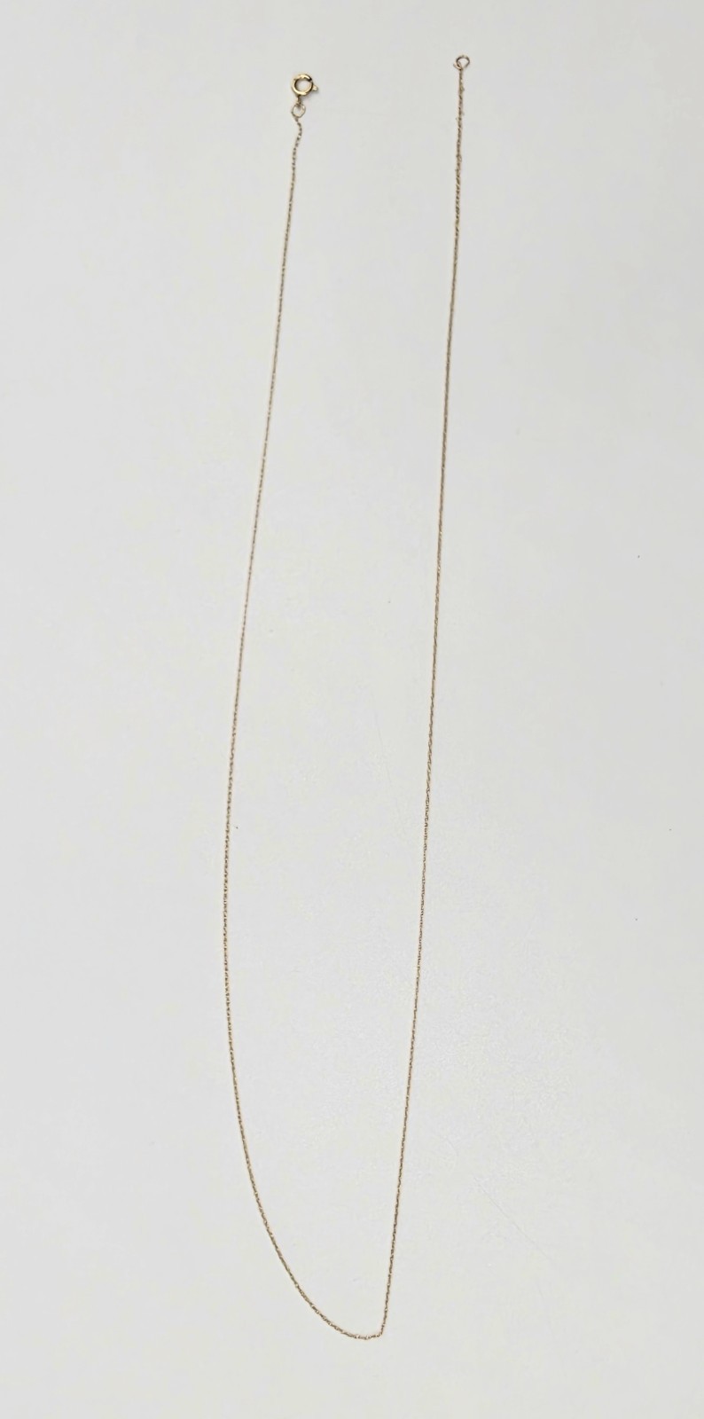 10K Yellow Gold 18″ Fine Cable Chain Necklace 0.6mm Spring Ring Clasp
