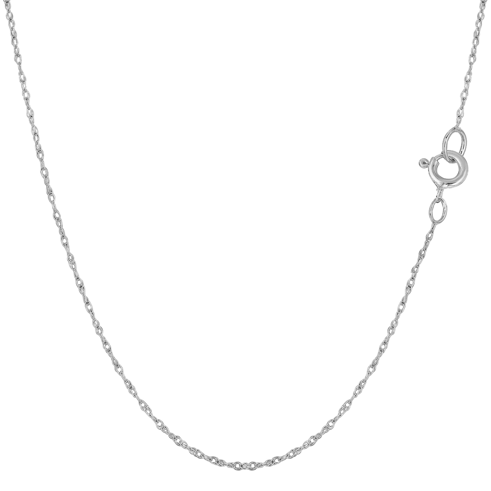 14K White Gold Rope Chain, Width 0.6mm