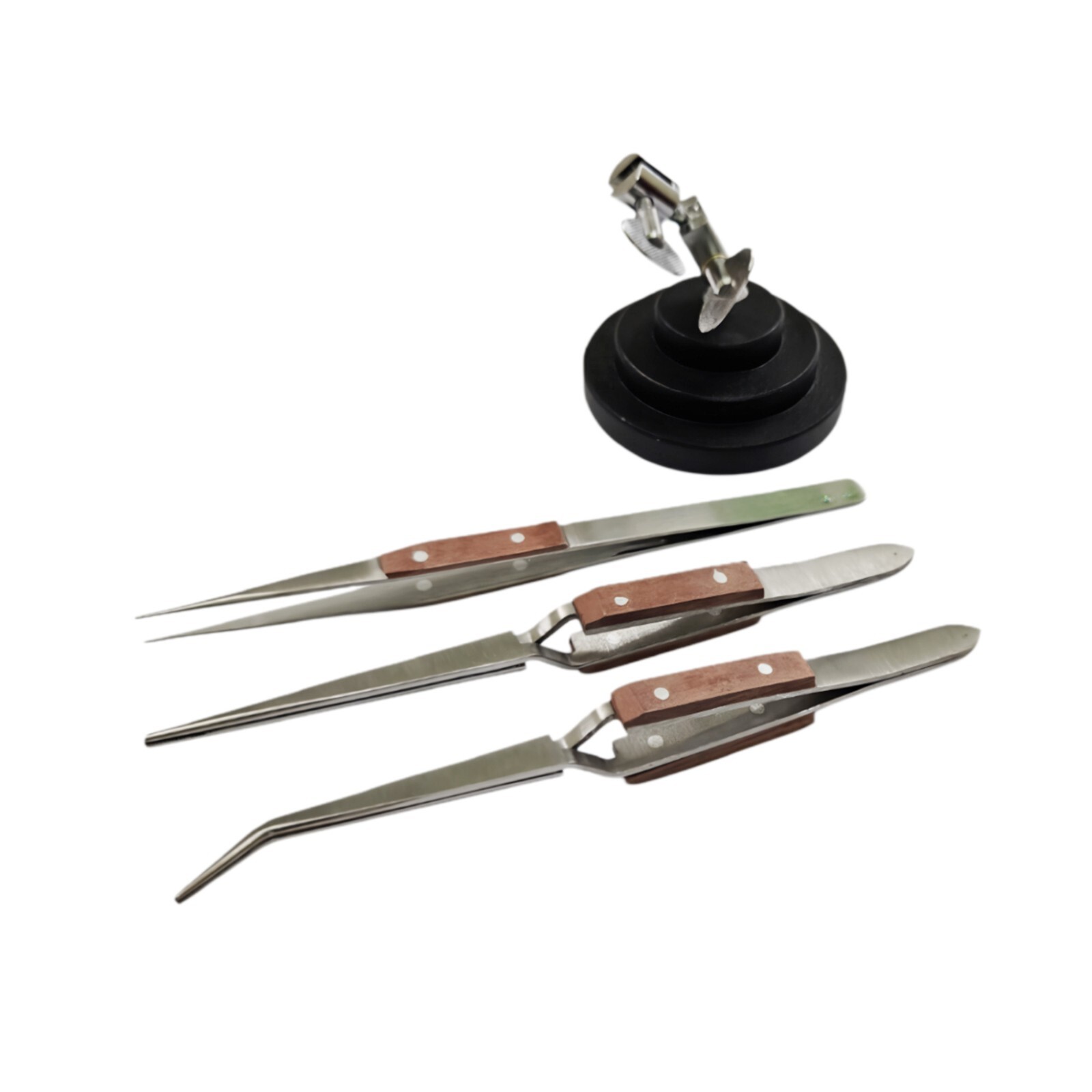 Third Hand Base with Locking Fiber Tweezers Holding Adjustable Soldering