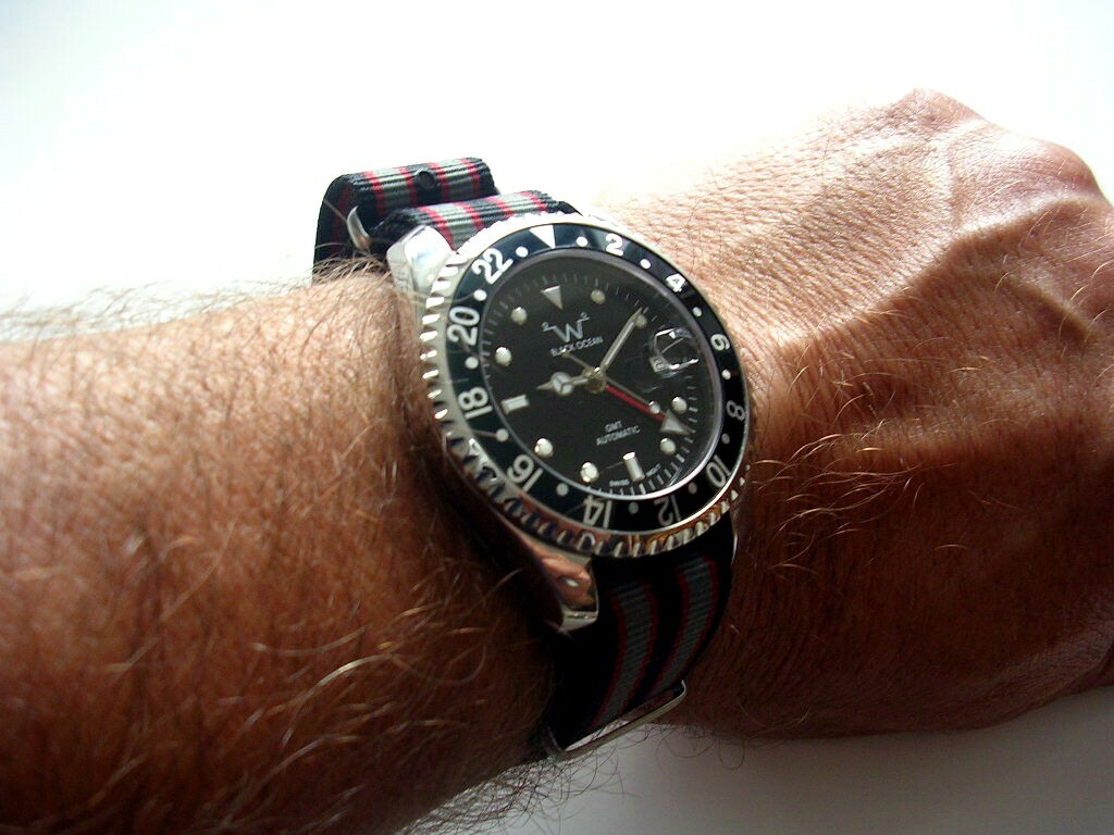 19mm Black-Grey NATO G10 Ballistic nylon utc RAF bonded IW SUISSE 16 18 20 22 24