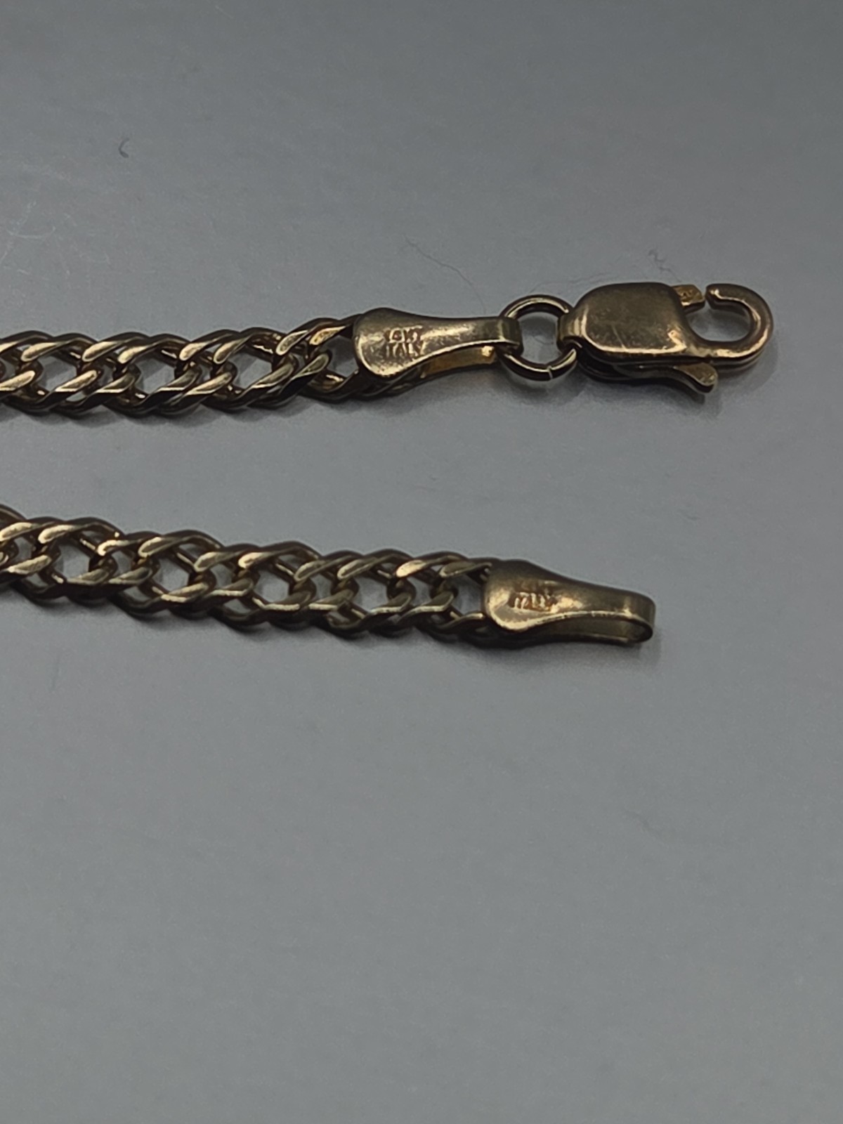 14k Yellow Gold Double Curb Link Bracelet 7″/3.7mm/4gr
