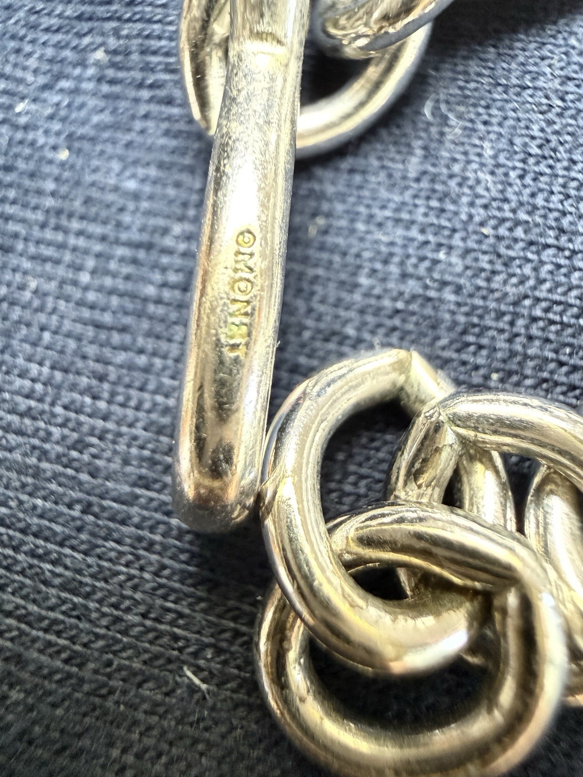 Monet Vintage Chunky Double Curb Link Necklace Silver Tone Thick HEAVY 18”