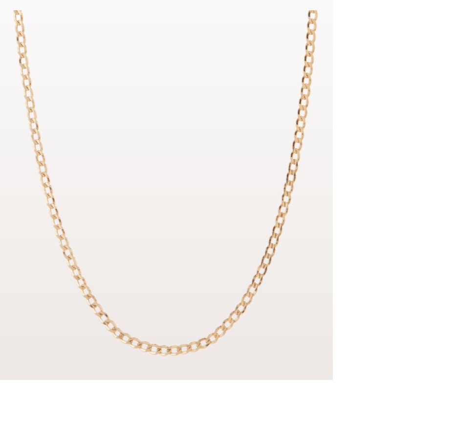 18K Yellow Gold Filled Tarnish-Resistant 2mm Thin Cuban Curb Chain Necklace Q70G