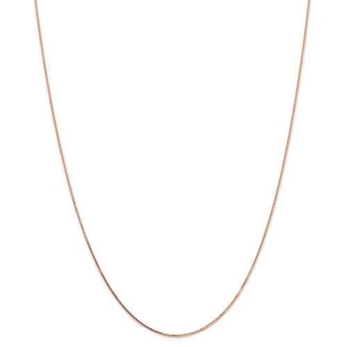 10K Solid Rose Gold Box Chain Necklace, 0.5mm Spring Clasp, Thin Gold Chain,