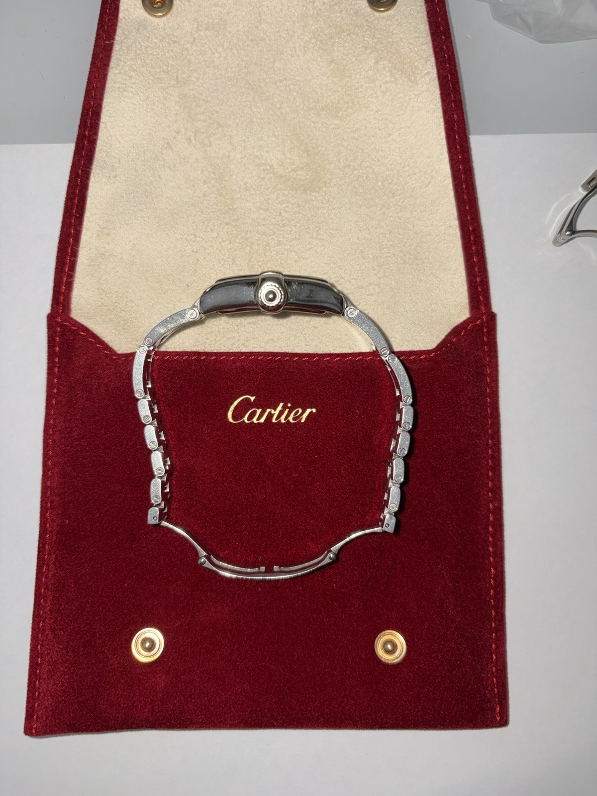 CARTIER Roadster white Dial Roman Numeral Stainless Steel Ladies Watch – 2675
