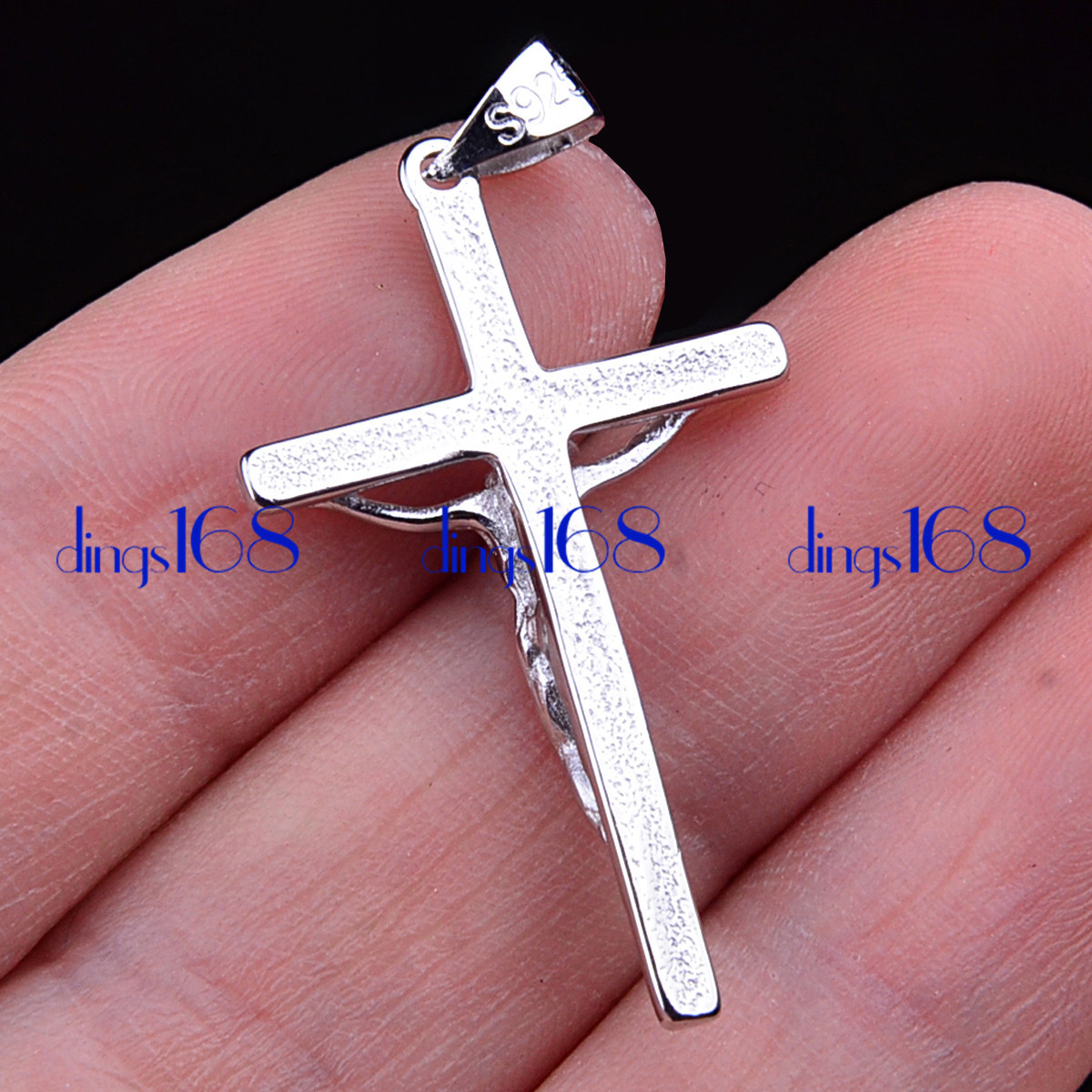 925 Sterling Silver Crucifix Cross Pendant +16/18/20/22/24/26-38″ Necklace H083s