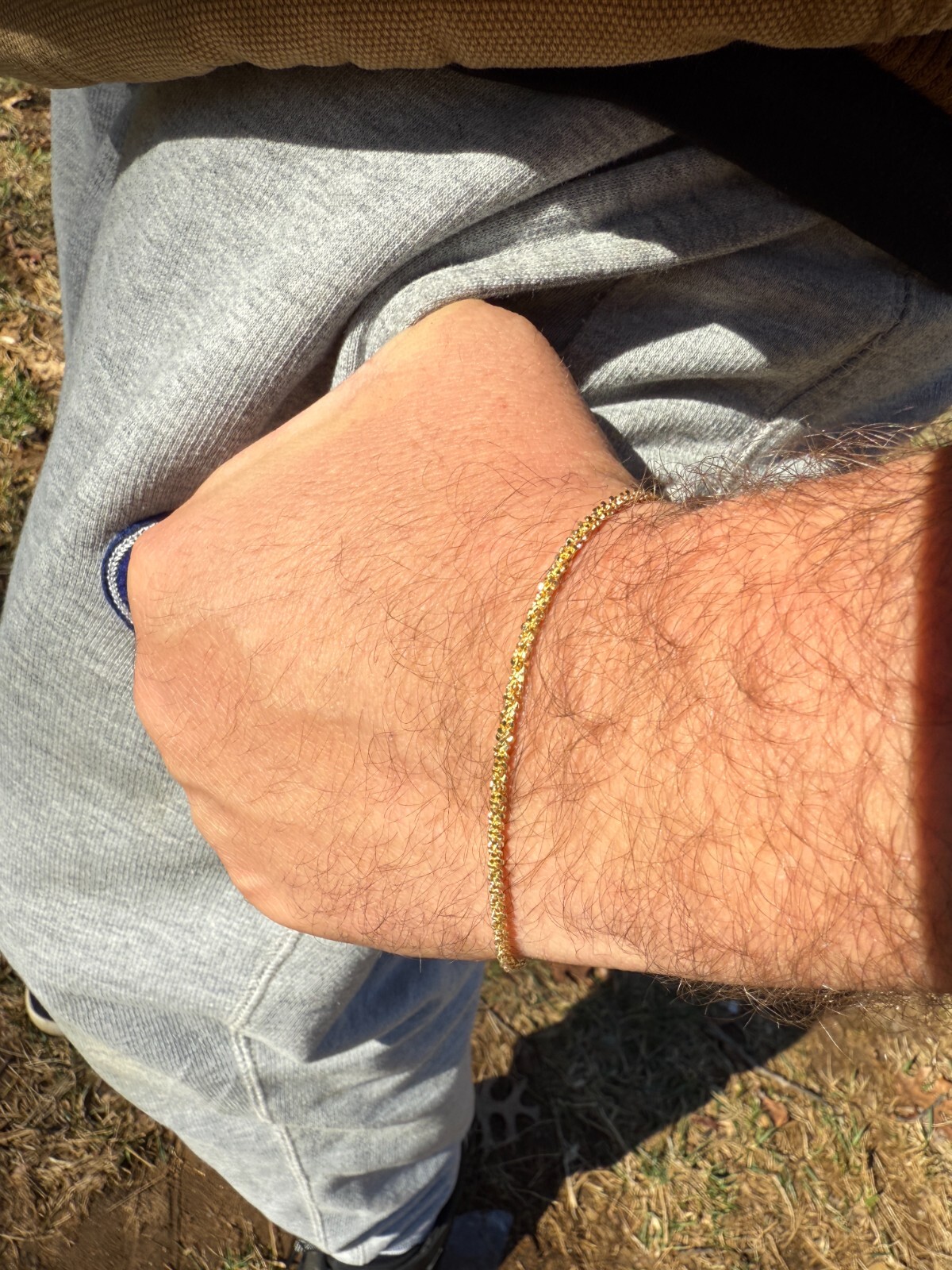 Real Solid 14k Gold Vermeil 925 Silver 3mm Sparkle Rope Bracelet 6-8.5″ Long