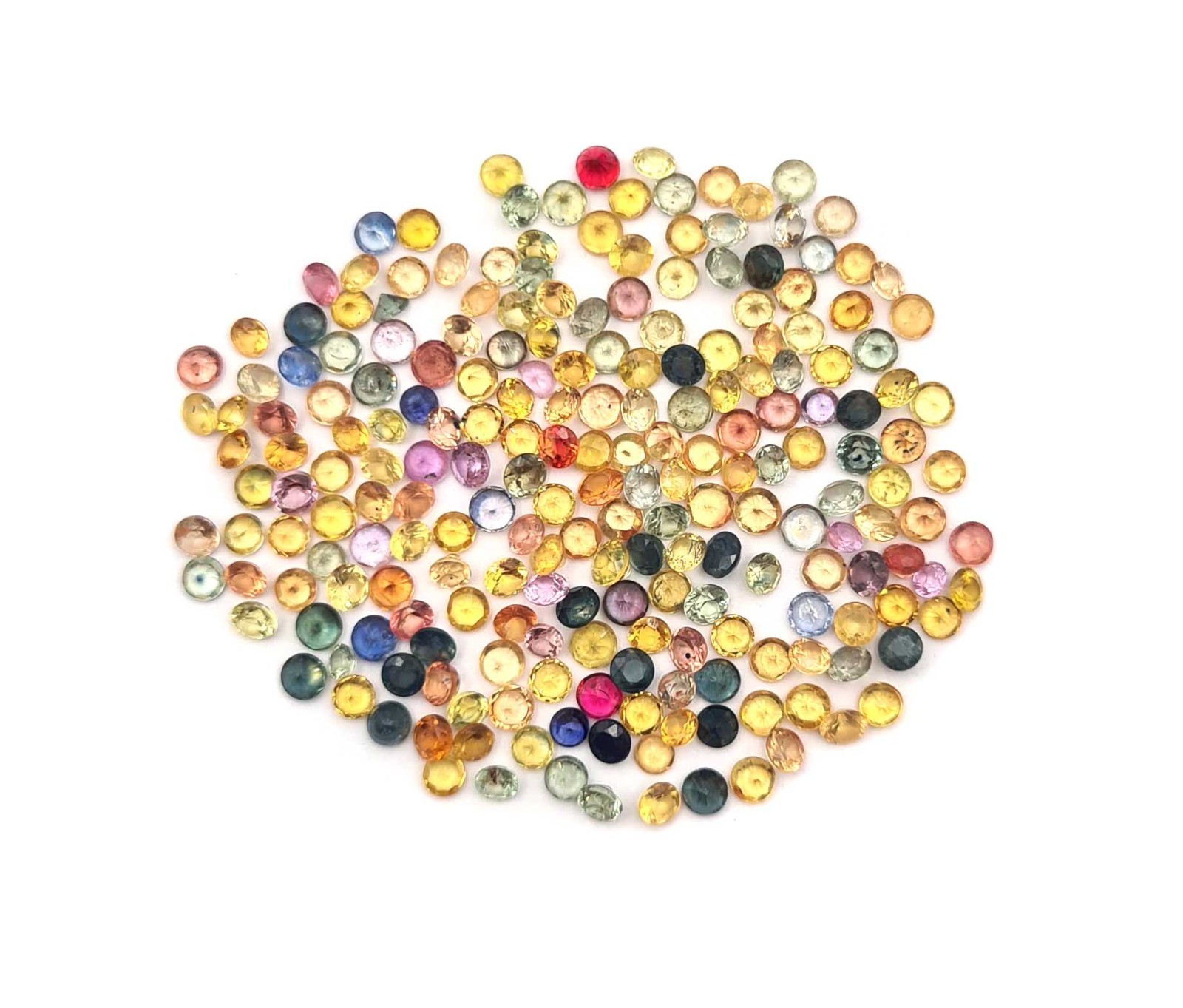 Natural Multi Sapphire Round Cut Loose Gemstone Lot 25 Pcs 3 MM 3 CT