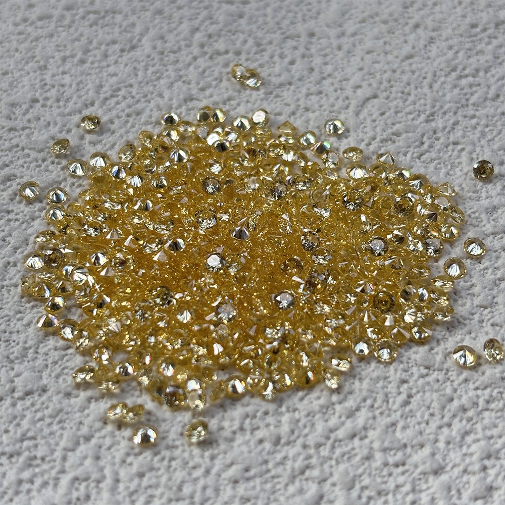 High Quality Loose Zirconia 1000pcs Golden Yellow Round Cut 0.8-10mm for Jewelry