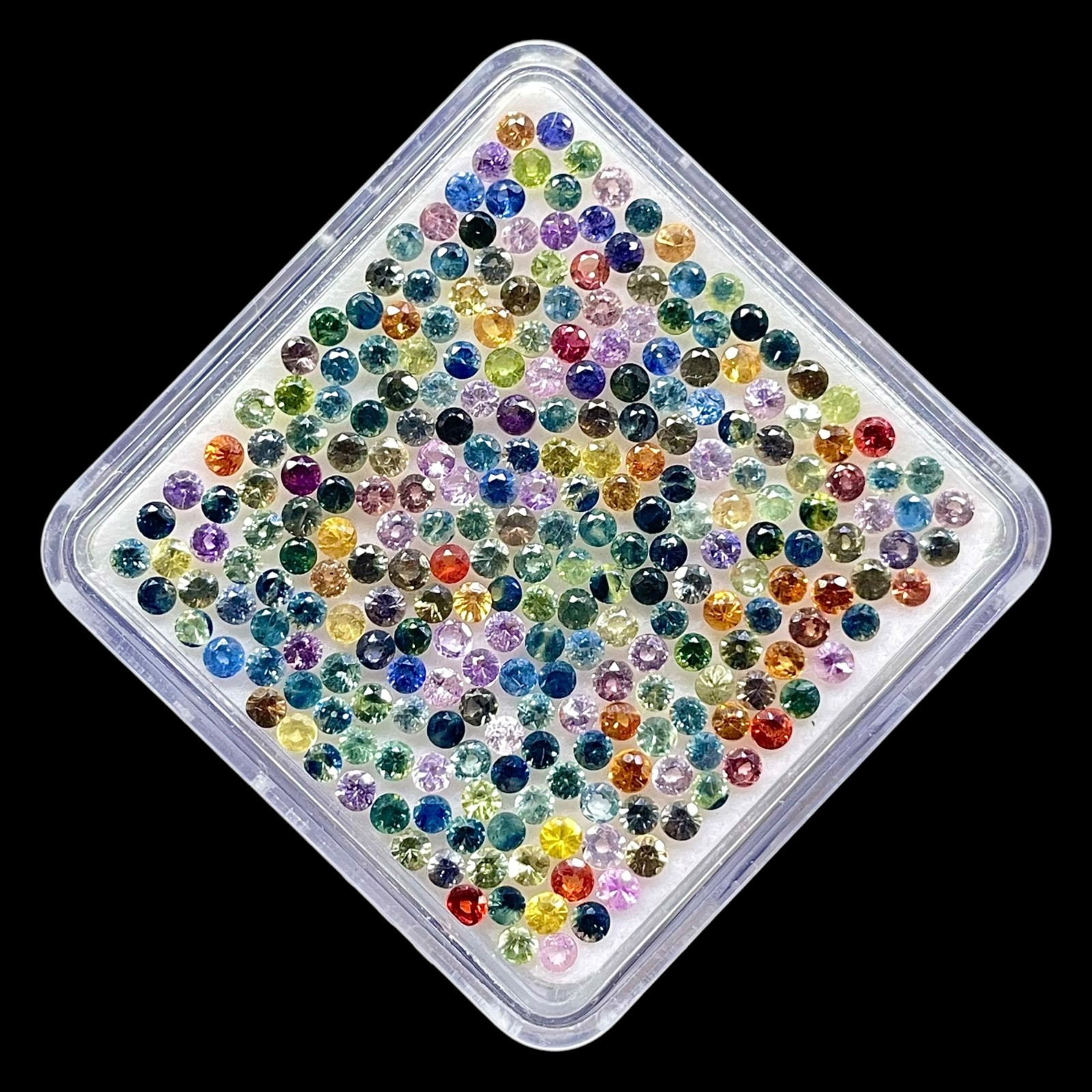 25 Pcs Natural Multi Sapphire Ceylon 2mm Round Diamond Cut Loose Gemstones Lot