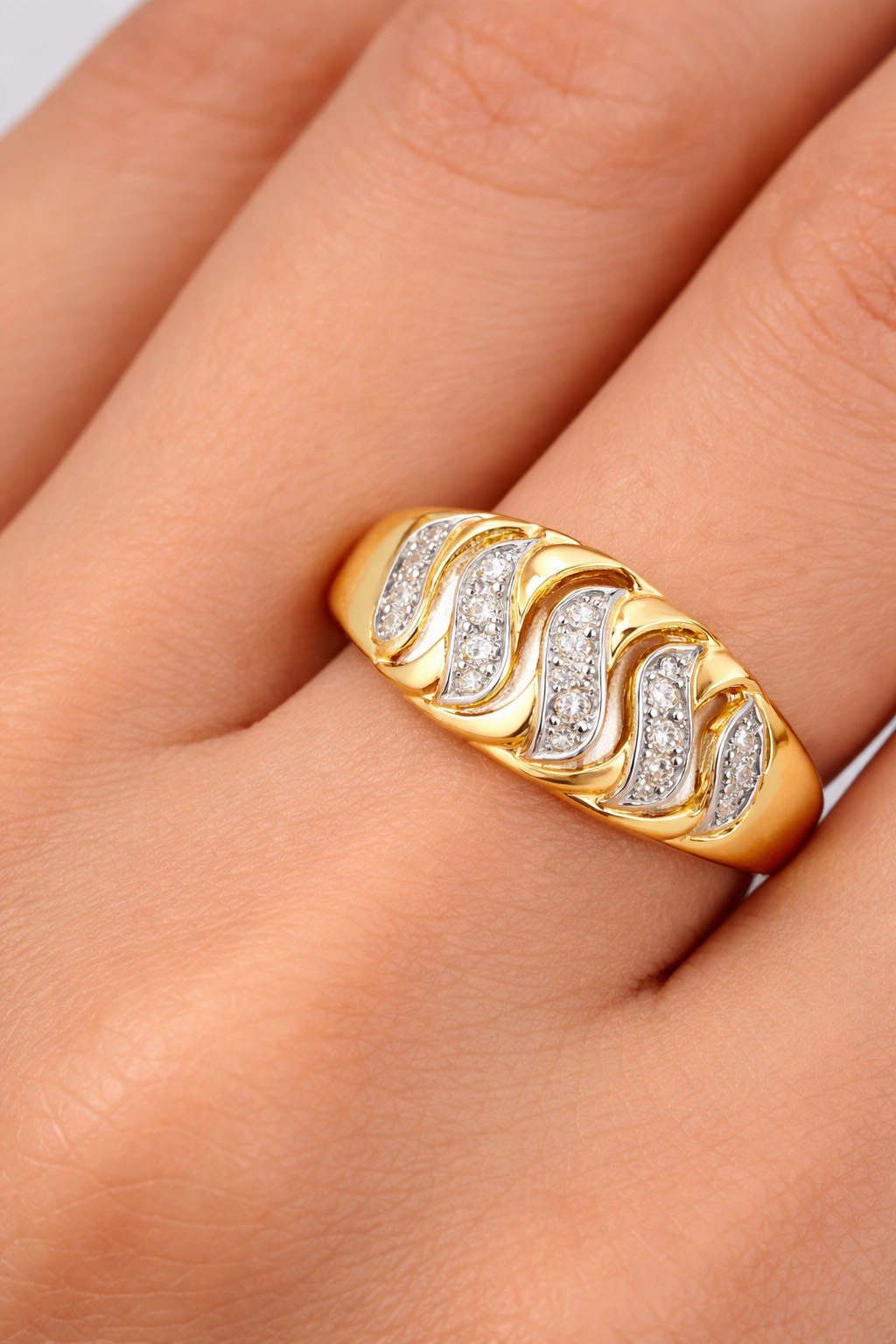 GENUINE DIAMOND DOME RING 10K YELLOW GOLD – Made in USA – Free Appraisal