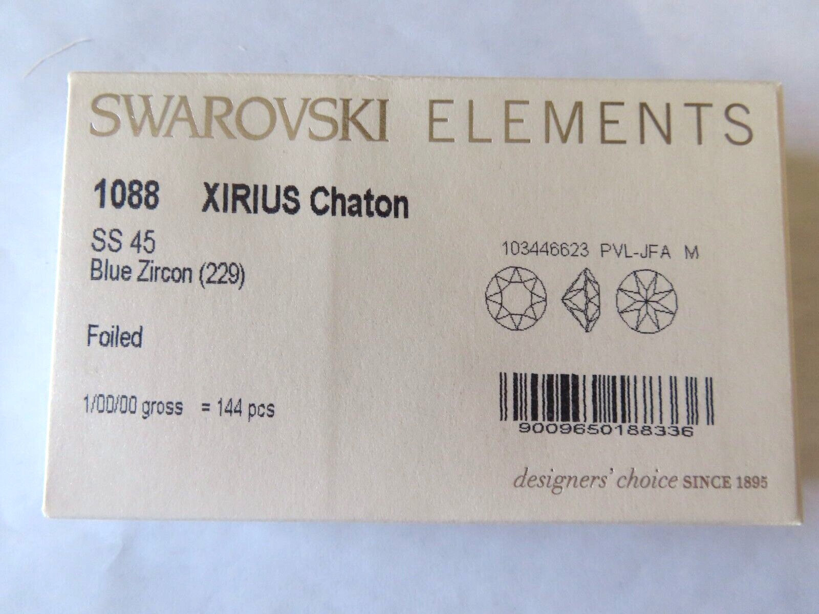 24 New Swarovski XIRIUS Rhinestones 45ss Blue Zircon/foiled. #1088